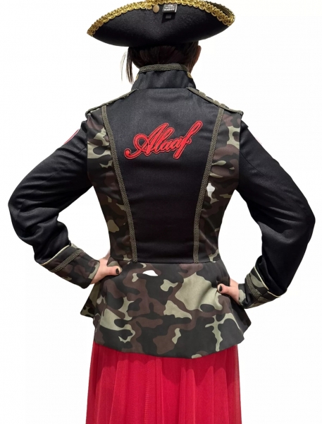 Kostüm Damen Militär Köln ARMY Camouflage Jacke Hochwertige Kostüm Karneval Fasching 36-54 mit Aufnäher